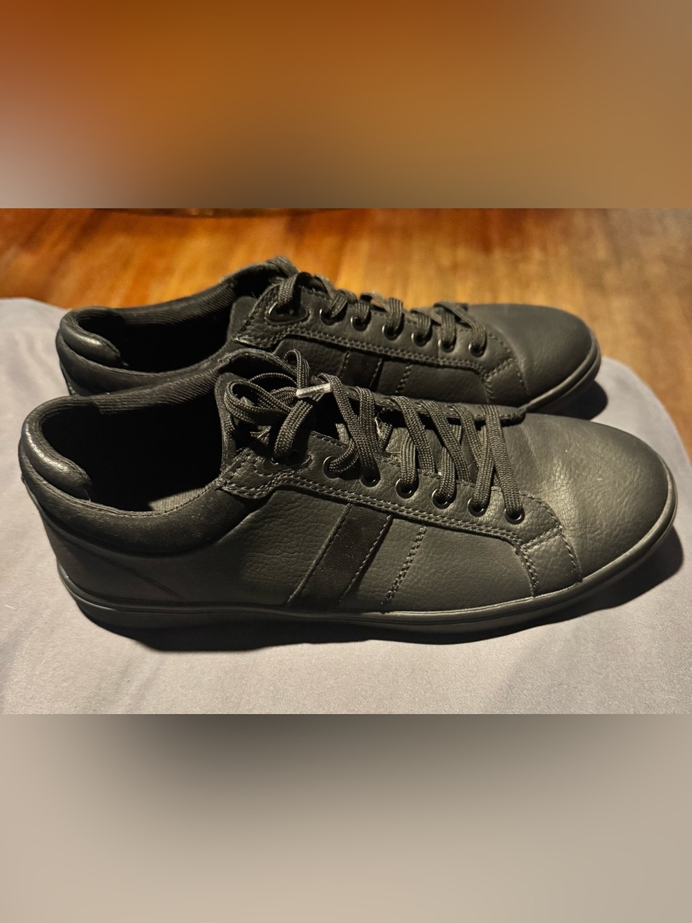 Aldo Black Men's Leather Low-Top Sneakers